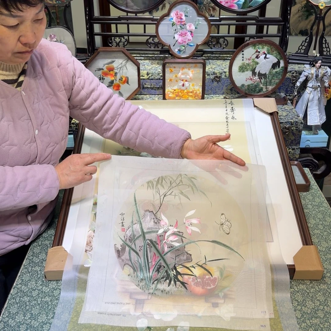 刺绣手工苏绣工艺单面绣片