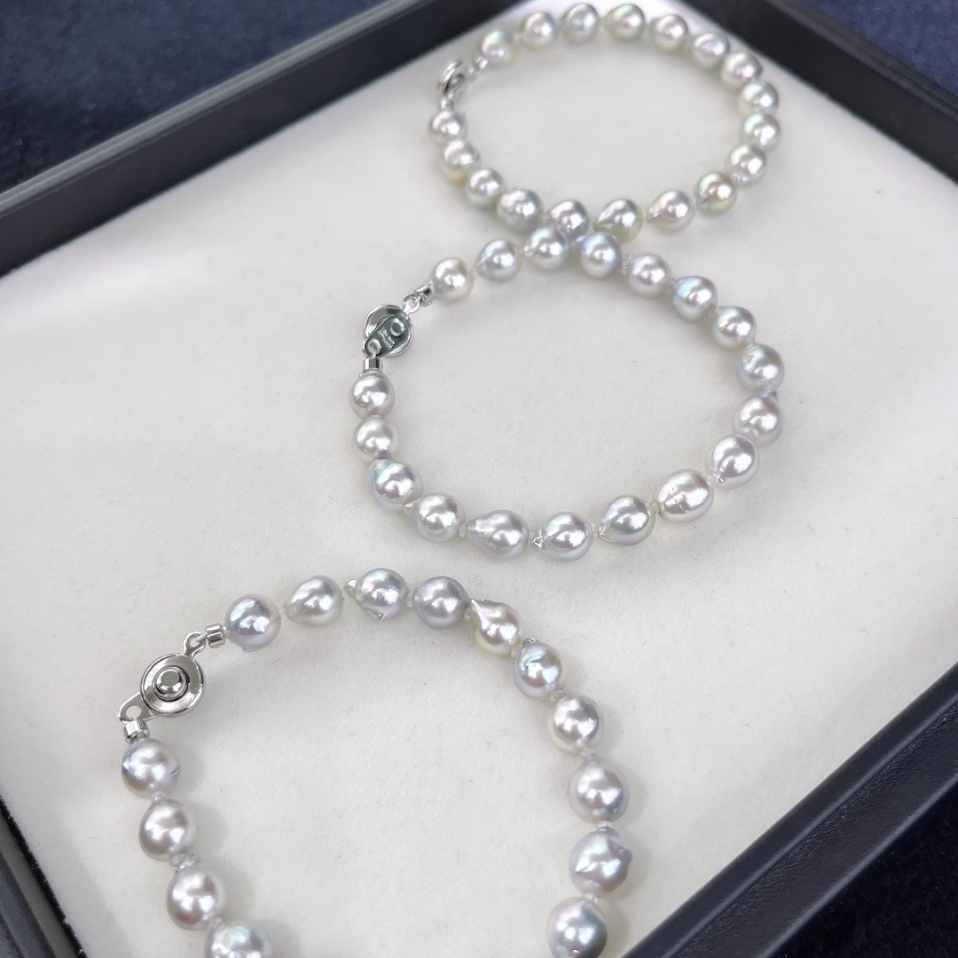 天然珍珠 海水真多麻满珠手链 7-8MM 多样性发一 R154