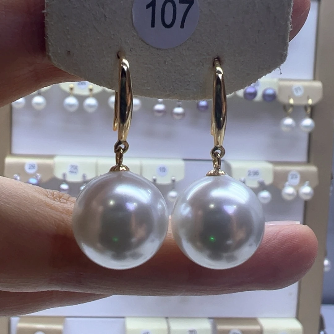 银S925镶嵌淡水珍珠耳饰