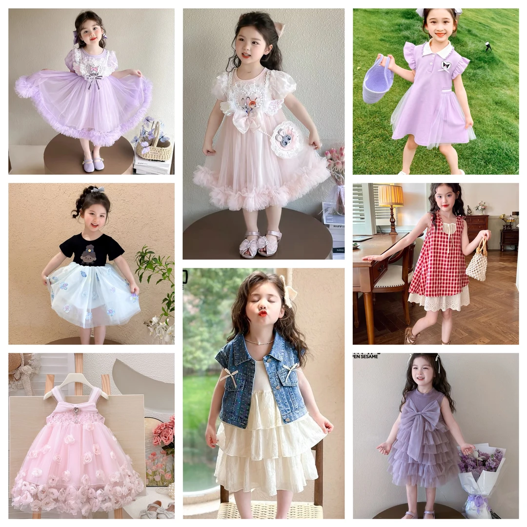 2025夏款短袖小香风甜美风公主风薄款女童连衣裙直播间下单【捡漏】