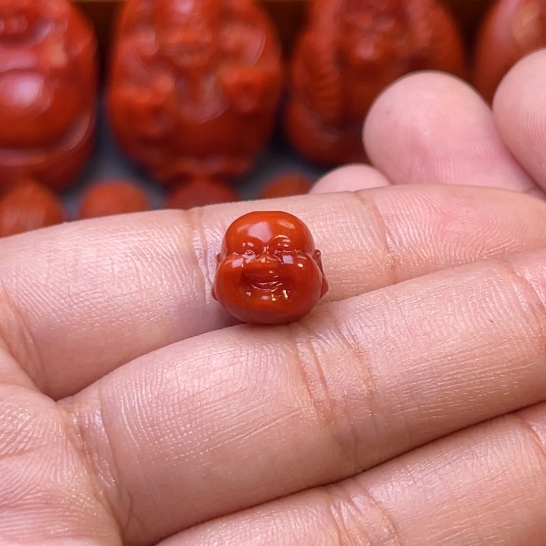悟***缘南红玛瑙未镶嵌瓦西笑佛