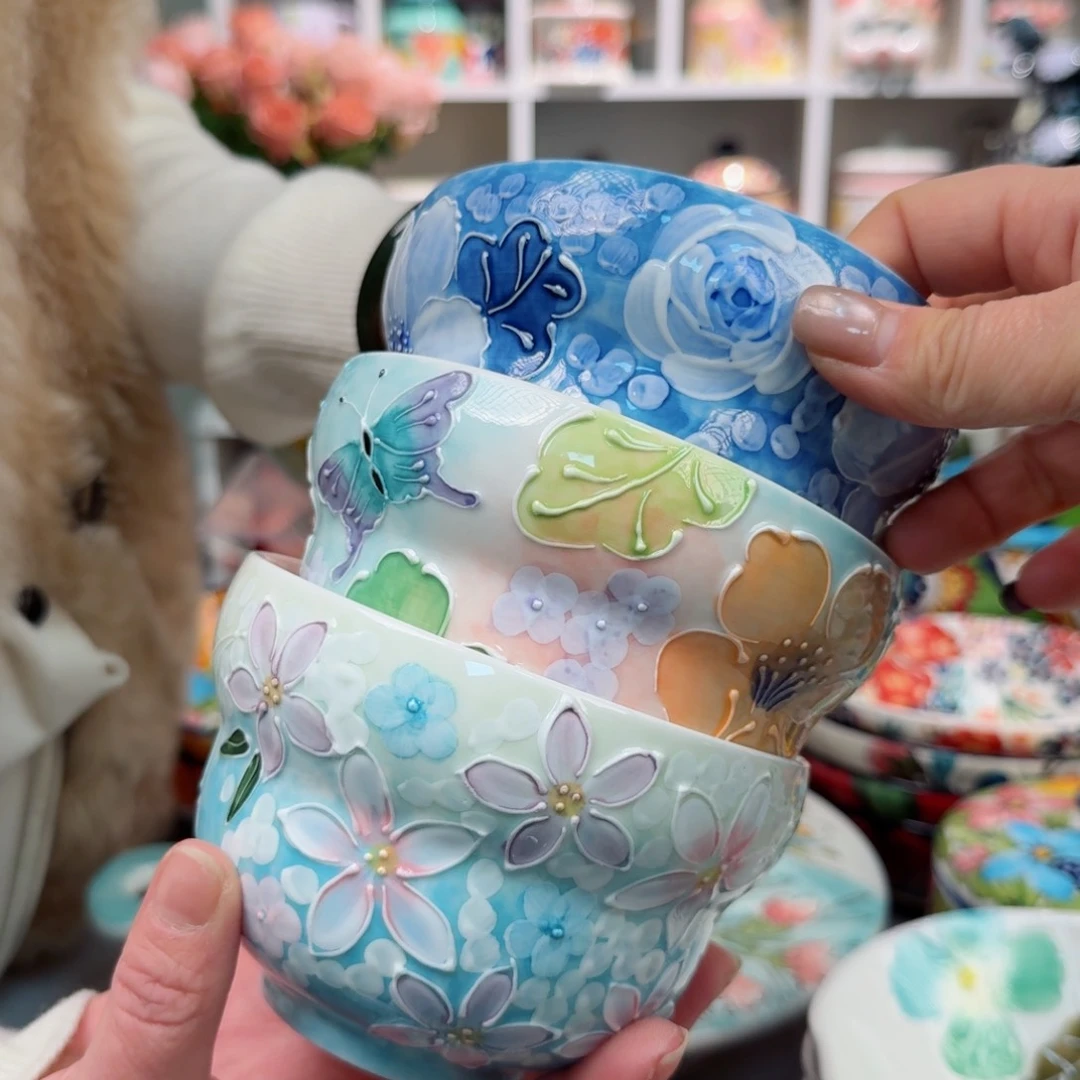 瓷片4.5英寸葫芦饭碗3只看图