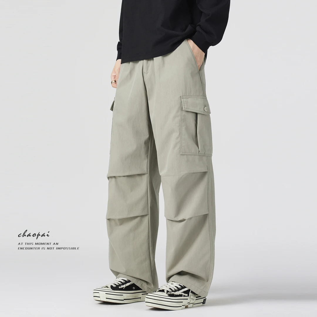 户外机能伞兵工装裤男2025秋冬美式潮牌宽松直筒长裤阔腿休闲裤子