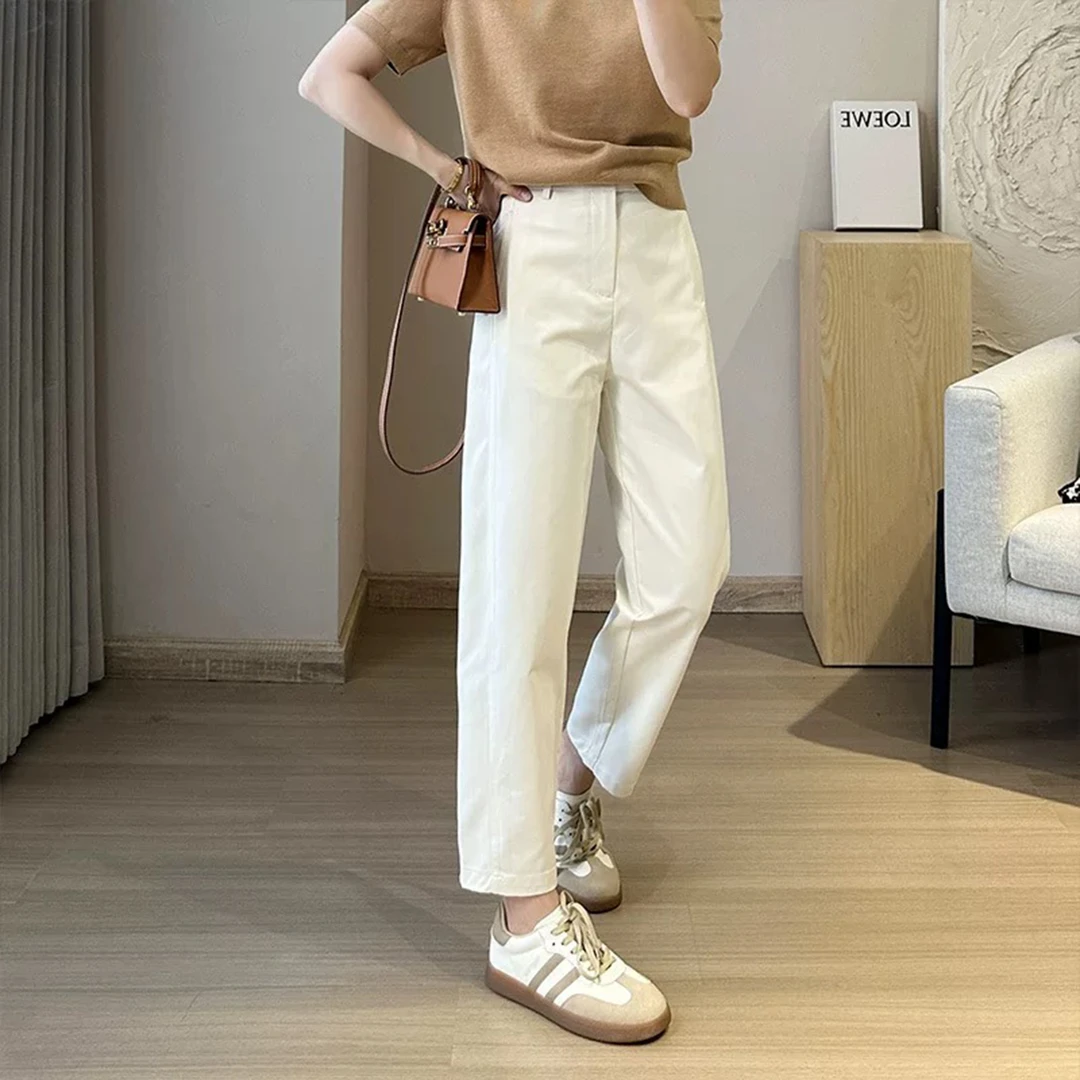 高端【防透】透气高腰宽松休闲春夏薄款松紧腰显瘦九分女裤15702