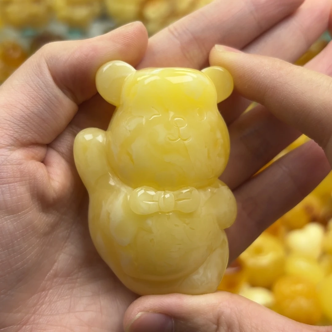 裸石蜜蜡未镶嵌蜜蜡吊坠打孔不退不换