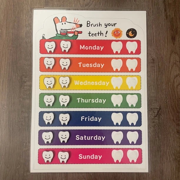 小鼠波波maisy刷牙打卡好习惯贴纸安静书卡片蒙氏教具幼儿园玩具