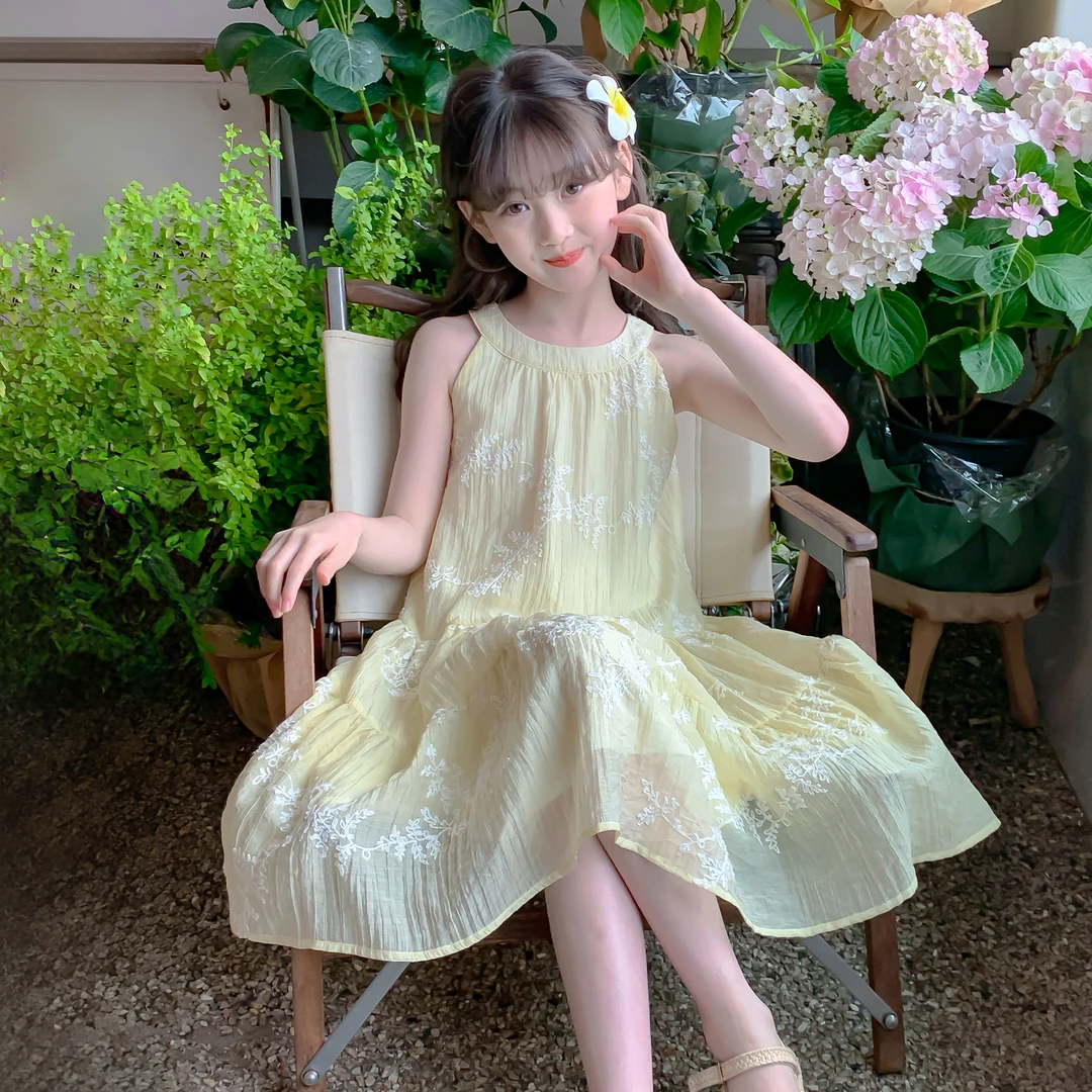 女童夏季连衣裙2025夏季新款女孩超仙吊带碎花款连衣裙夏装Q13636