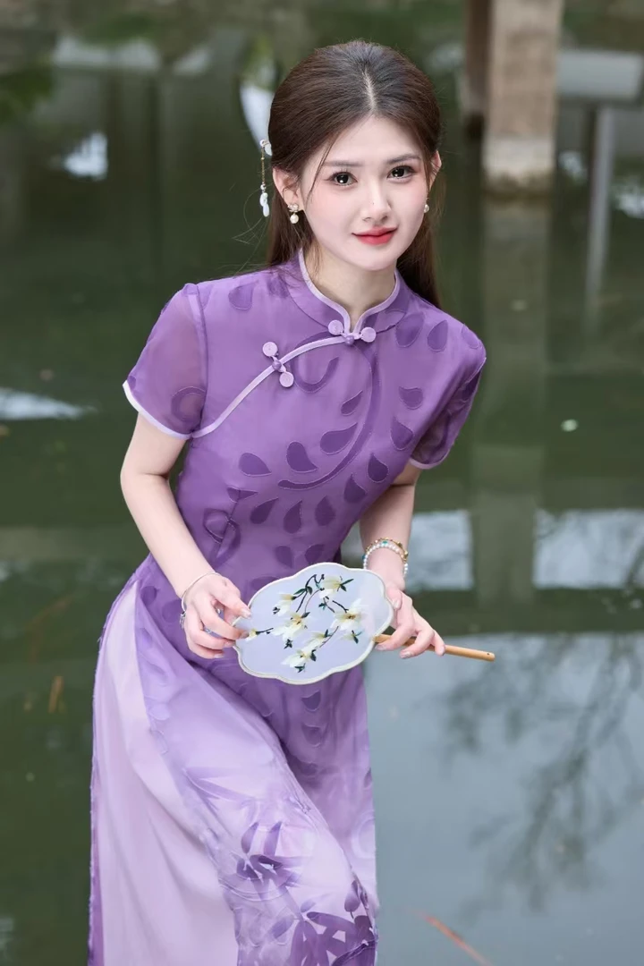 【天仙配】中国风高端奥黛裙夏季时尚显瘦优雅A7