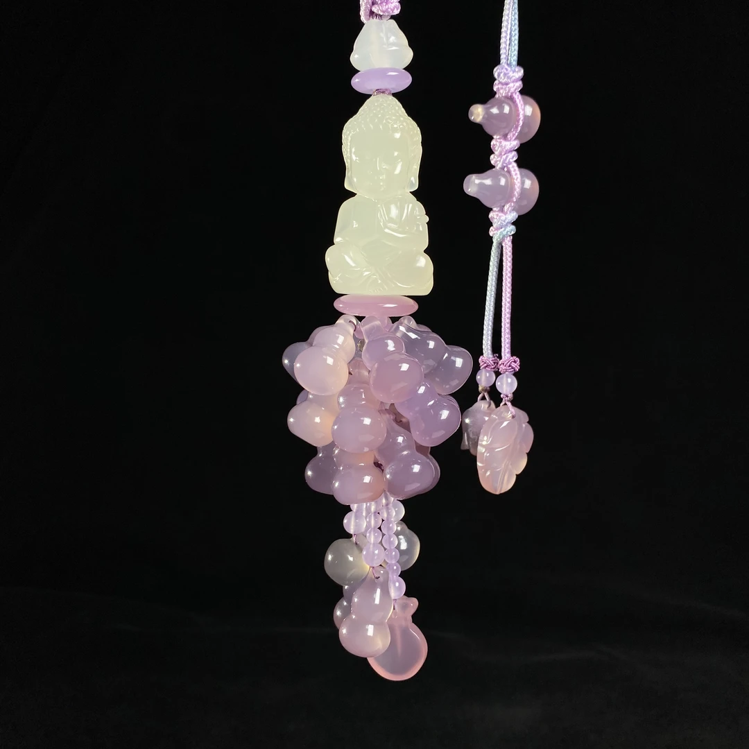 宝宝佛紫葫芦高档设计编织天然玉石玛瑙高货紫色车挂