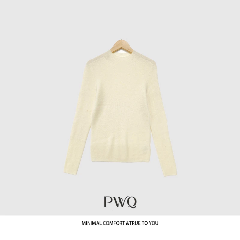 针织衫100绵羊毛半高领长袖上衣ZR-2562728-DZ