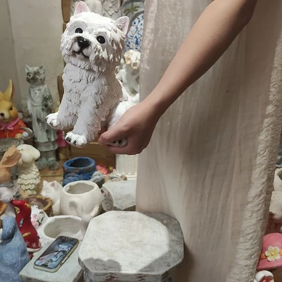 合成树脂树脂西高地小狗狗摆件