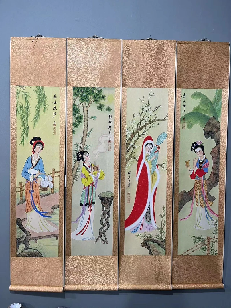 【 四大美女】  四条屏