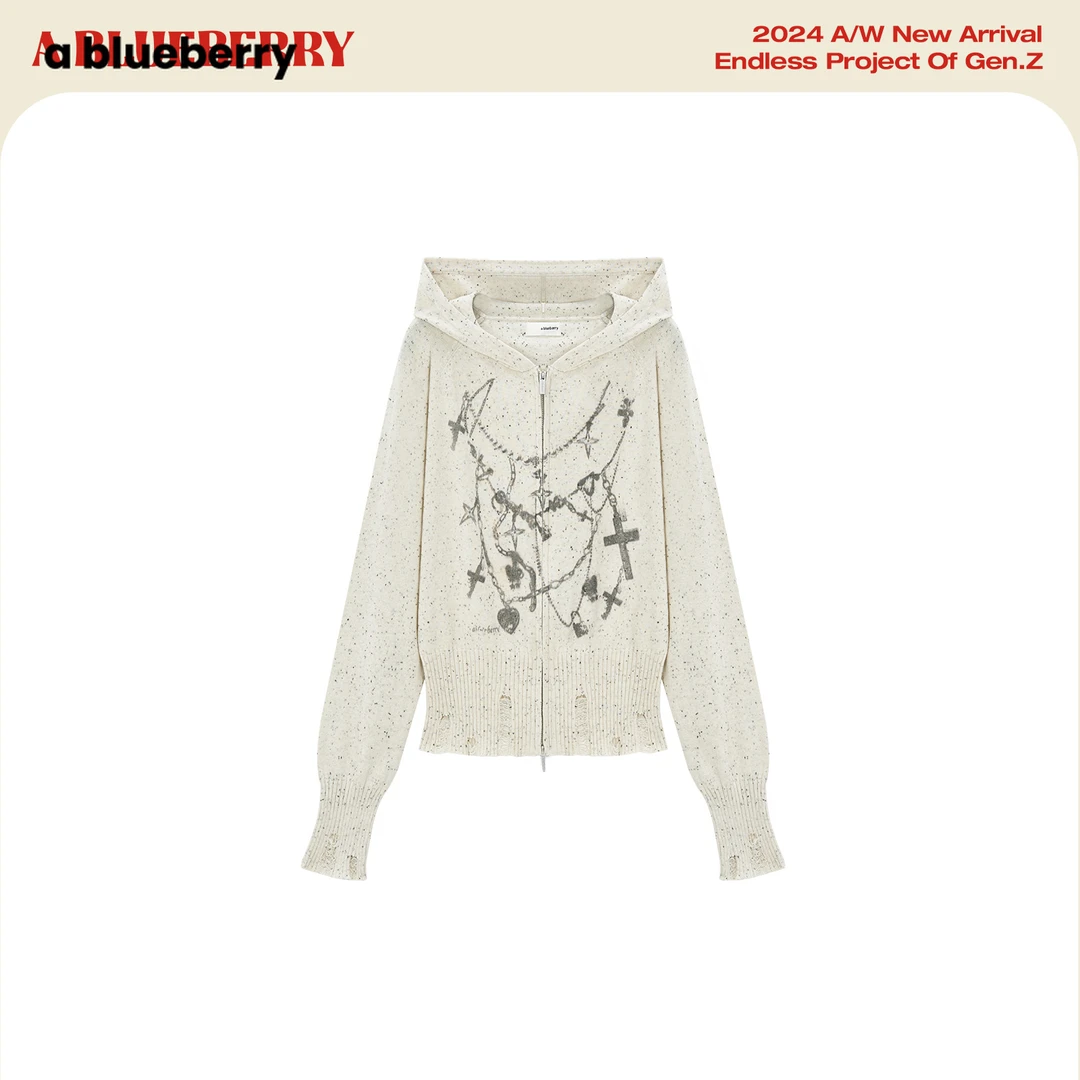 ablueberry做旧印花开衫BW2011116