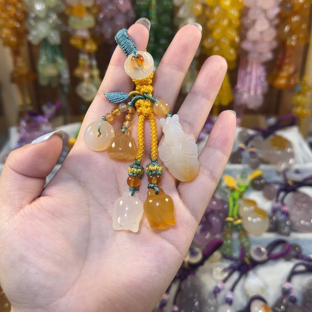未镶嵌钥匙挂件玛瑙/玉髓