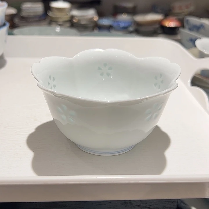 蝴***刀瓷玲珑樱花小碗1个超可爱