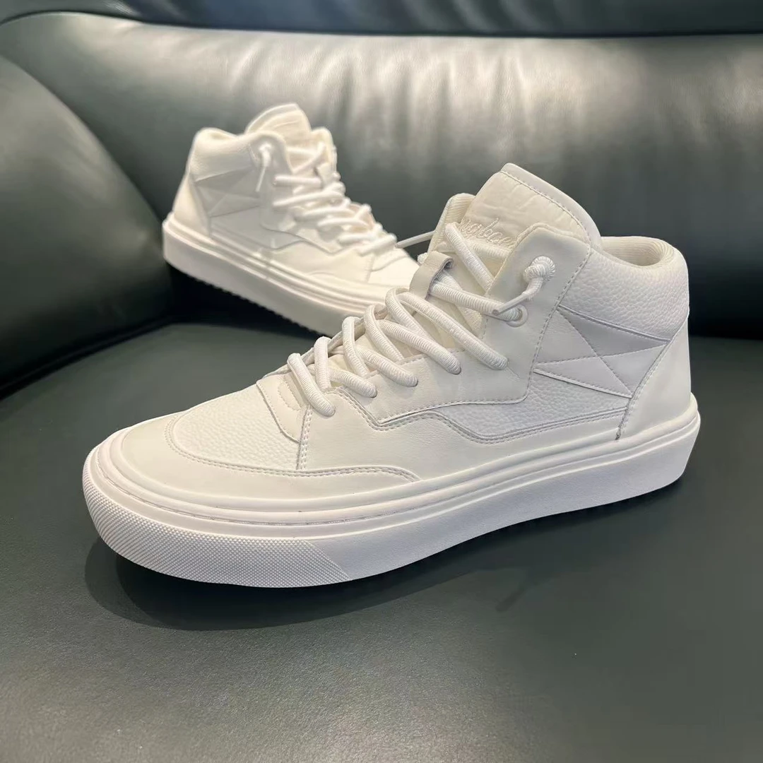 厚底小白鞋休闲防滑耐磨舒适男款休闲运动鞋百搭中帮时尚潮鞋2836