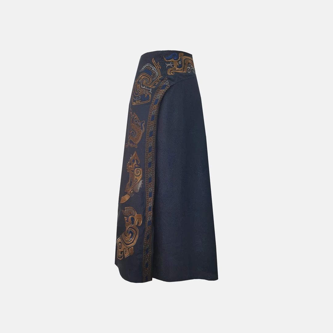 彩金绣桑波缎半裙25JY-BQ0031
