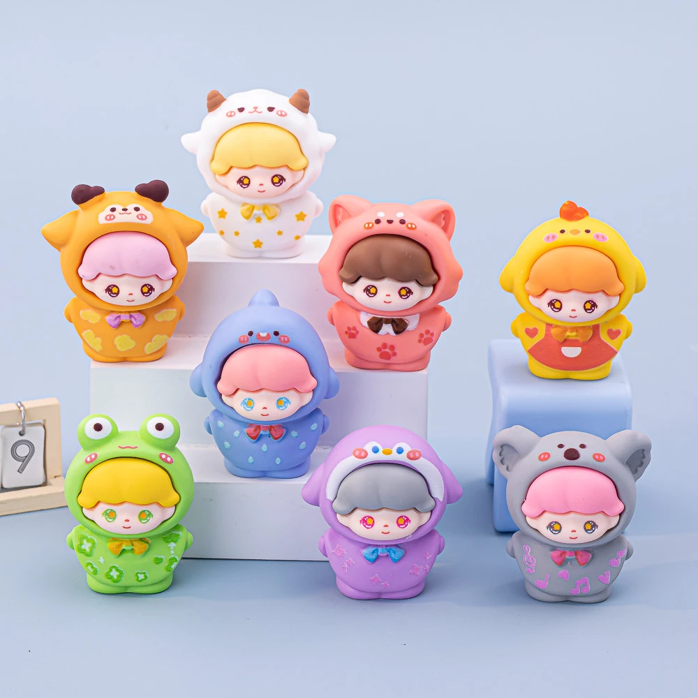 动物雨衣迪莫 萌粒公仔桌面摆件diy装饰钥匙扣配