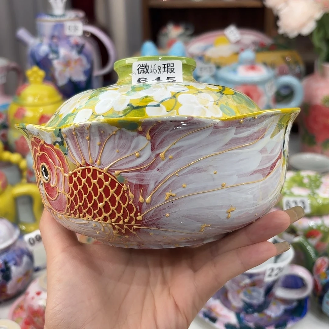 大***糖景德镇手绘高温釉下彩陶瓷茶具