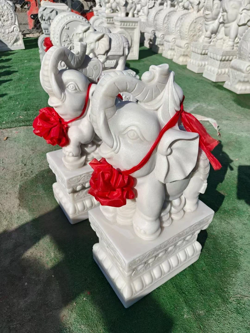 80高汉白玉门墩象