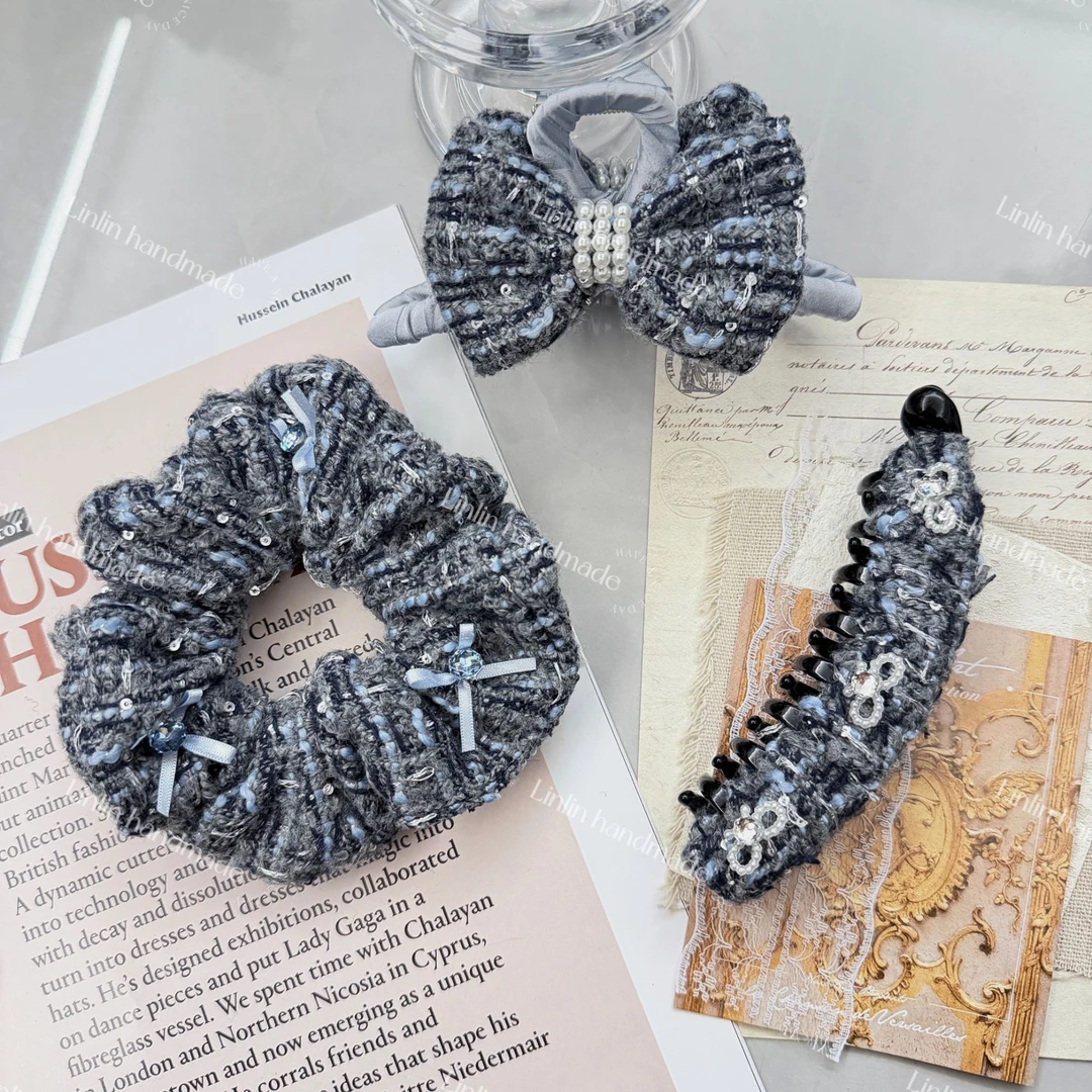 【巴黎蓝调】法式小香风法式抓夹精致高级感发圈高马尾竖夹香蕉夹