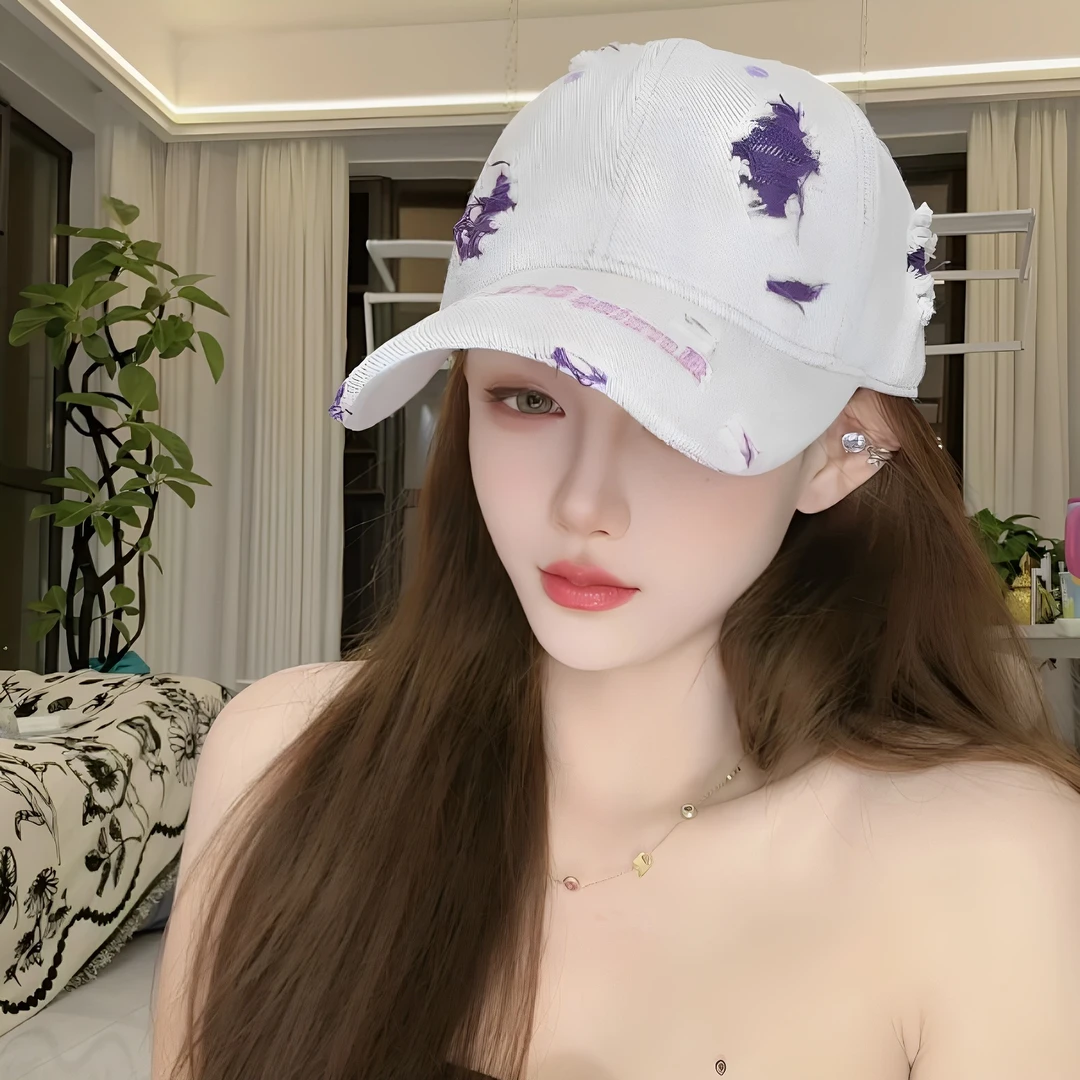 梨泰日落巷显脸小加大加深帽檐美式帽子棒球帽鸭舌帽2025新款女夏