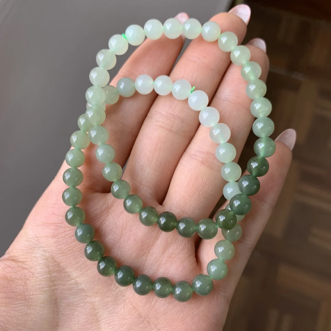 七夕首选礼物 渐变色系6mm和田玉手串 七夕活动满二➖40