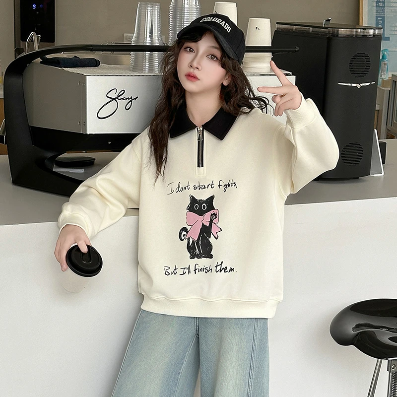 女童卫衣春秋款2025新款洋气儿童秋装polo衫上衣中大童炸街套装潮