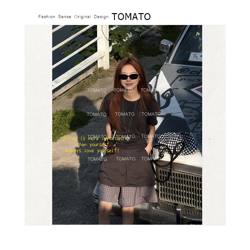 【TomaTo】洛裳 夏季韩版设计感飘带短修身高级时尚短袖C25T051411