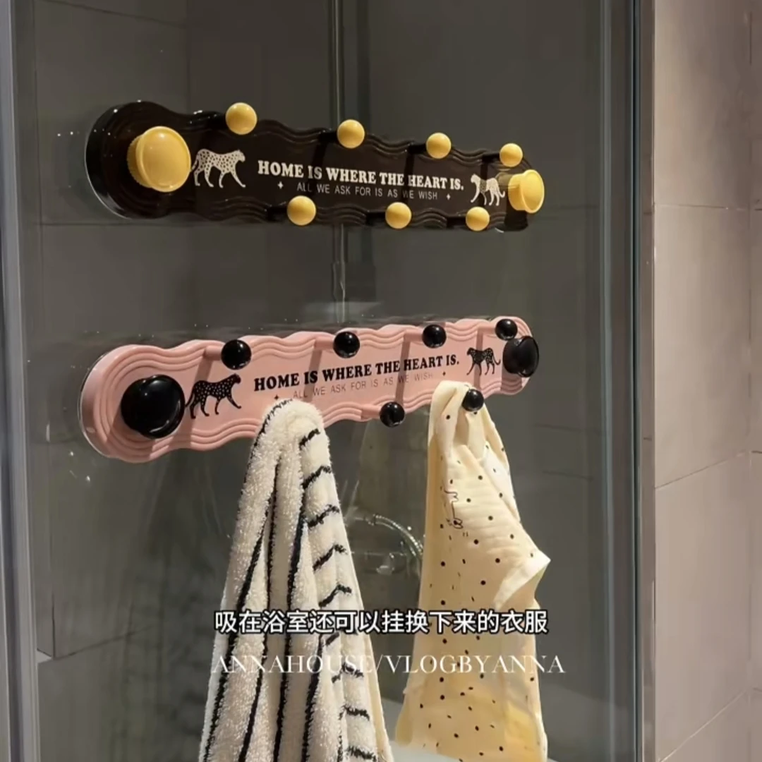 【卫生间好物】吸盘挂钩免打孔式强力粘钩浴室门后毛巾挂架多巴胺
