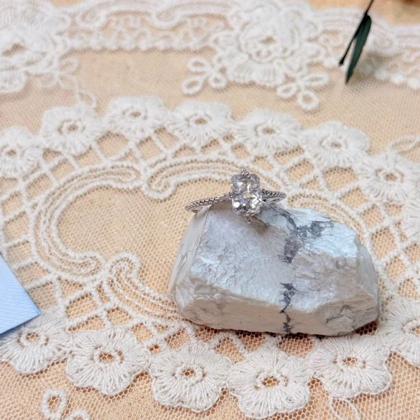 90新  【六六中古】孤品精美银925合成立方氧化锆戒指aj4832港18