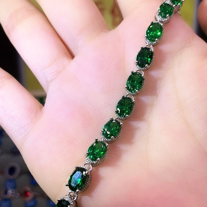 手链透辉石银S925镶嵌