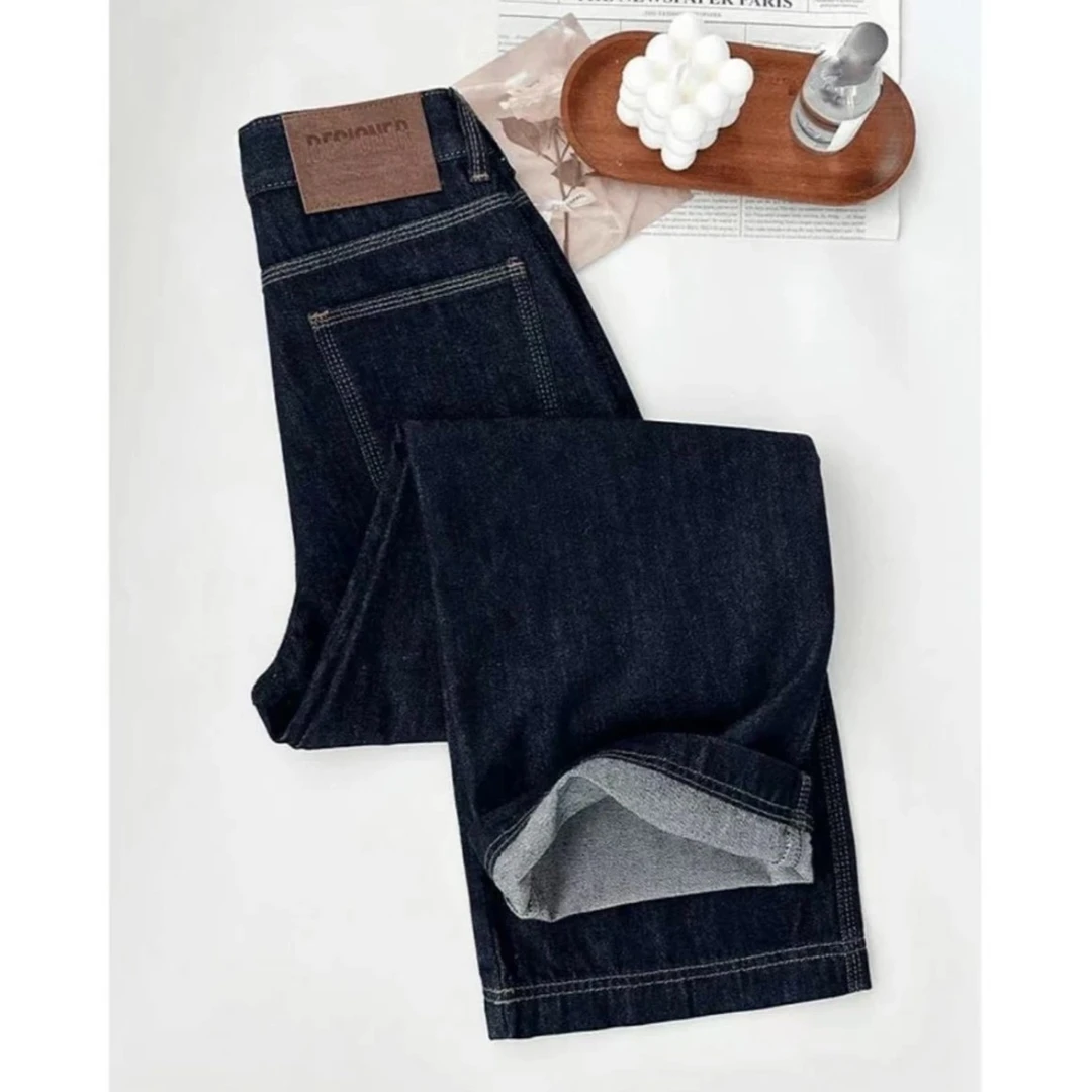 2025新款阔腿牛仔裤女士显瘦高腰休闲裤窄版直筒阔腿裤