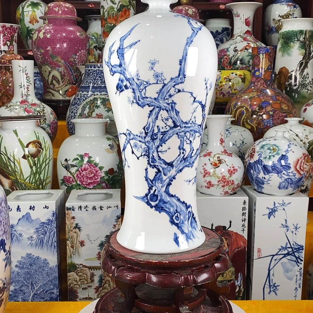 摆件陶景德镇陶瓷梅瓶