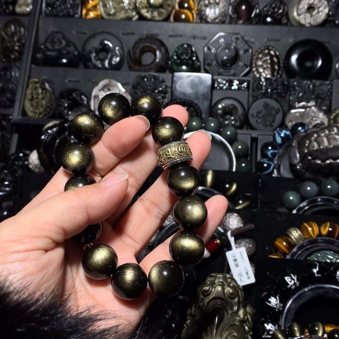 清***野黑曜岩未镶嵌珠宝奇石