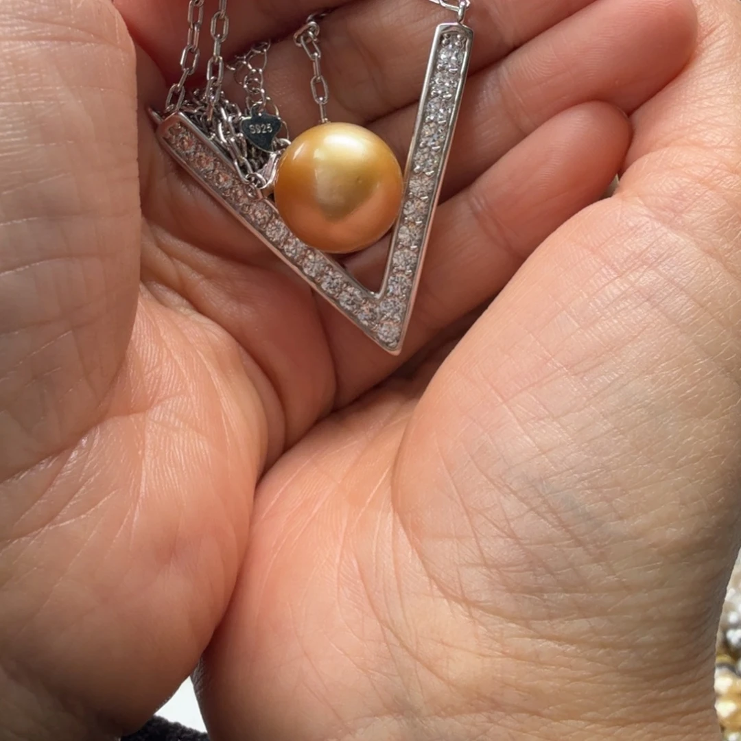 海水珍珠颈饰银S925镶嵌