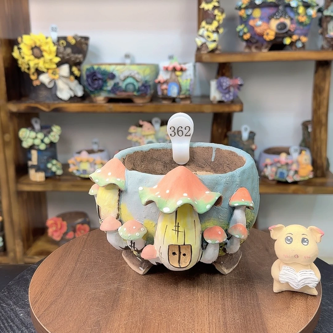 本默花器麦饭石花盆