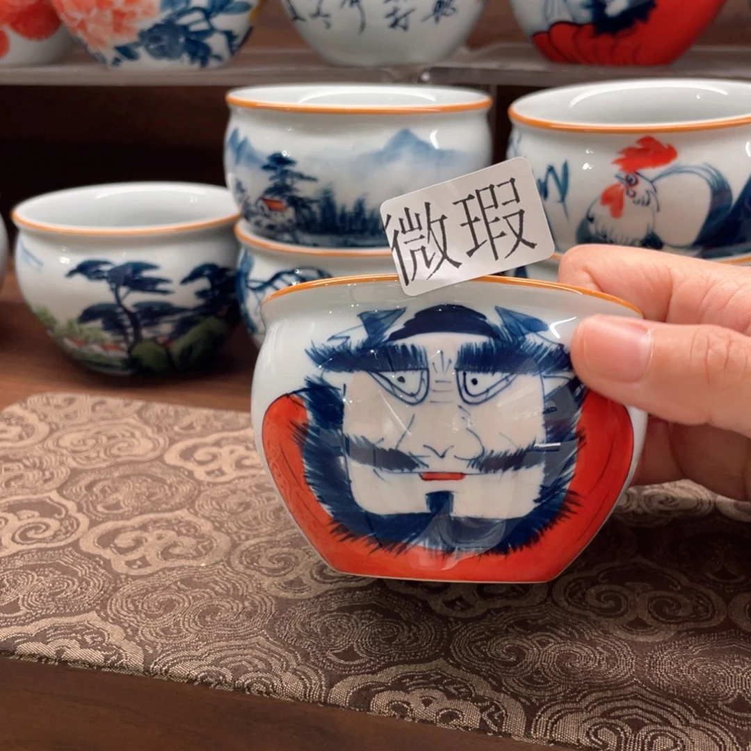 釉下手绘茶具微瑕