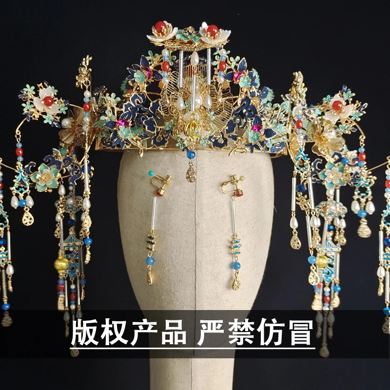 14242喜看优选新中式凤冠气质汉唐婚礼新娘头饰秀禾皇后大婚发冠