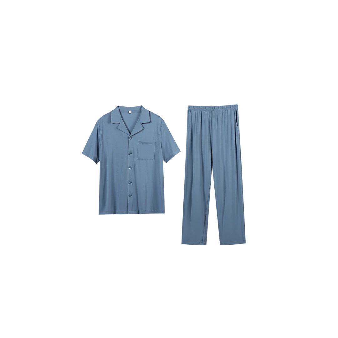 硬货哥 男款冰感太极棉翻领短袖居家套250014