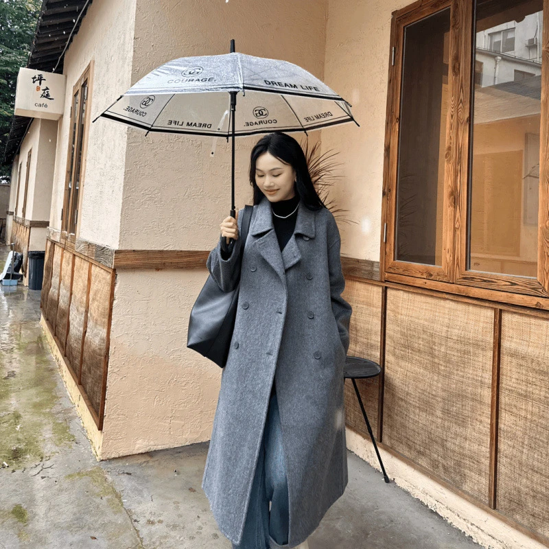 2025秋冬新款中长大衣女秋冬宽松款慵懒显瘦遮肉气质百搭时尚