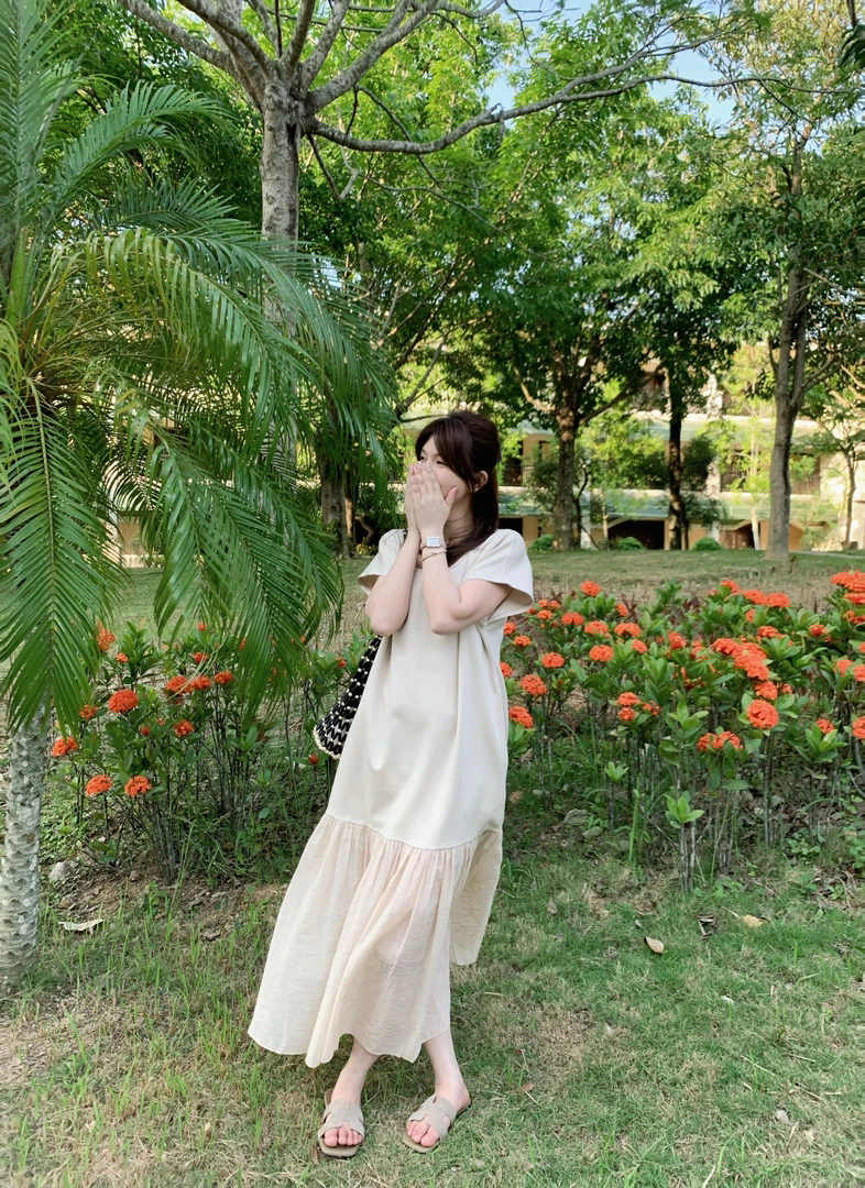 漫姐的店【恋爱裙】2025夏法式高级感连衣裙网纱拼接U领显瘦长裙女