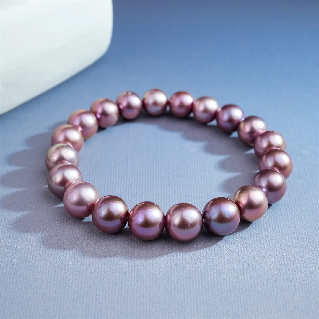 10-11mm晓烨YC83 淡水珍珠手链粉紫色多样性发货19cm