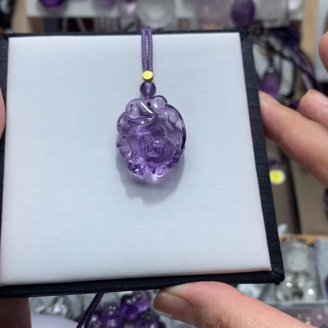吊坠(赠链)未镶嵌紫晶紫水晶吊坠