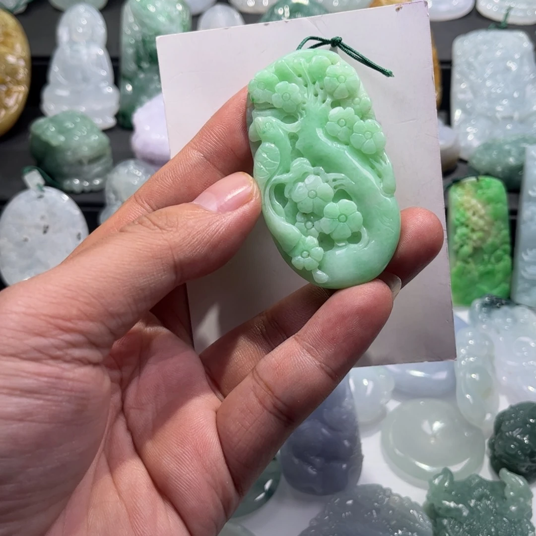 定制翡翠未镶嵌喜上眉梢