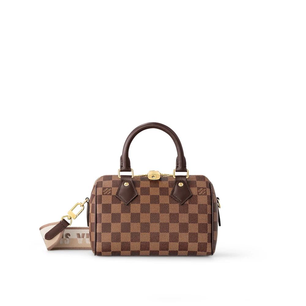 99新 LouisVuitton/路易威登 棕棋盘格 speedy20 手提斜挎包