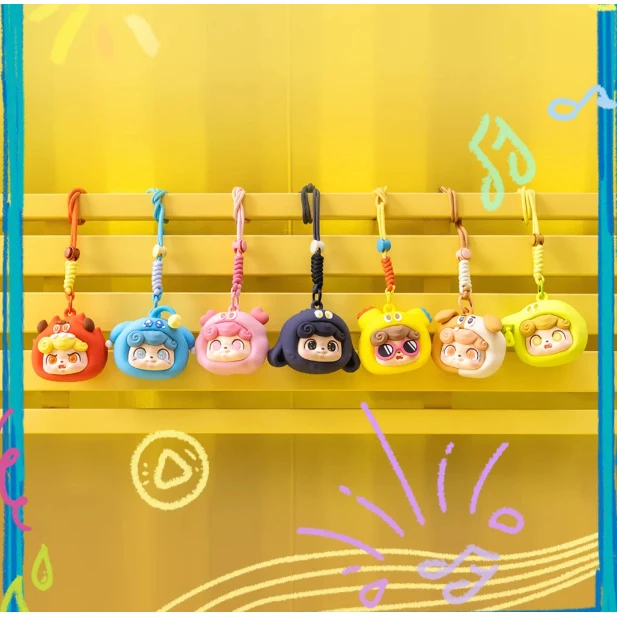 （代拆）Q宝情绪怪物系列耳机包可爱潮流挂件盲盒