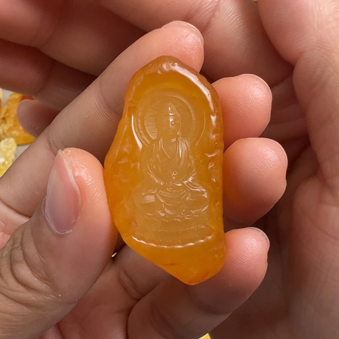 蜜蜡未镶嵌裸石羊猴，微瑕