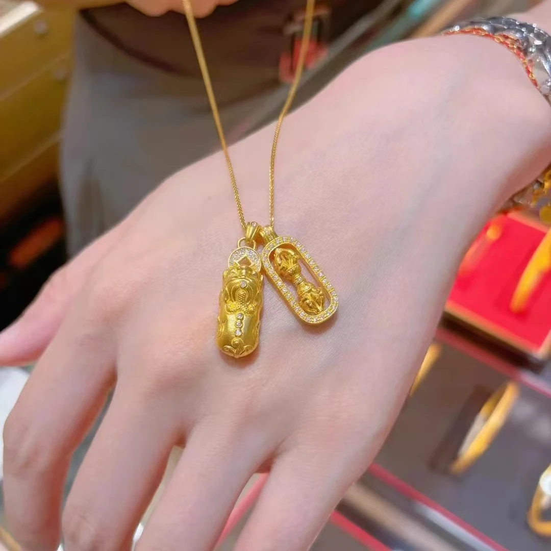 水贝小迪金刚杵双坠项链