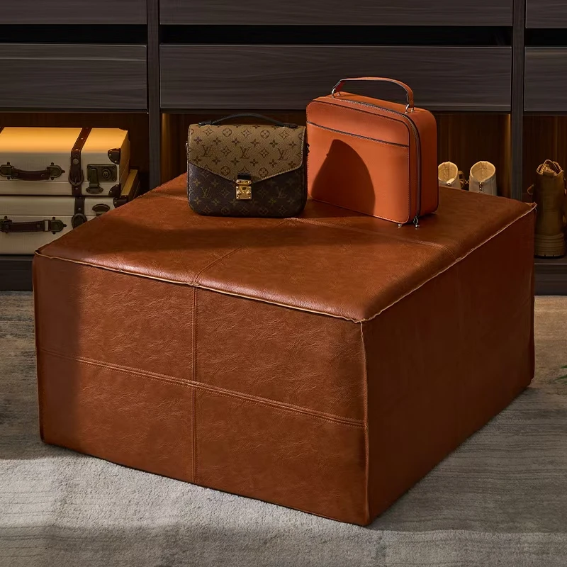 Z家用软包收纳袋简约方形收纳神器收纳套ins多功能防水耐用皮墩